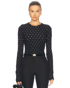 Топ из эластичной сетки в горошек, цвет Black Multi Frame