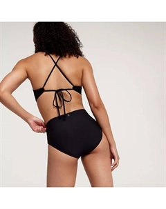 Женские плавки для плавания с завышенной талией и закручивающейся по бокам, черный Calia