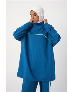 Неоновая спортивная туника оверсайз с детализацией All day