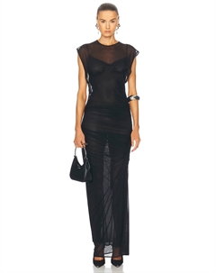 Длинное платье из бархатного флока, черный Jean paul gaultier
