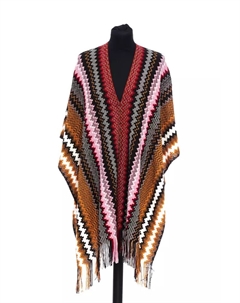 Многоцветное шерстяное женское пончо Missoni