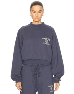 Укороченный свитшот с круглым вырезом, цвет Marine Fear of god essentials