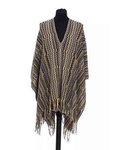 Многоцветное шерстяное женское пончо Missoni