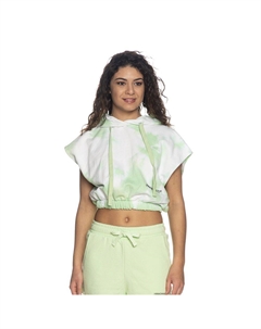 Худи без рукавов с принтом тай-дай с эффектом яблочно-зеленого цвета Hinnominate