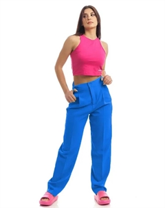 Элегантные синие мягкие брюки с застежкой-молнией Hinnominate