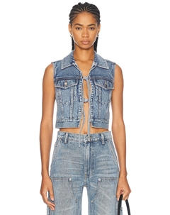 Жилет с завязками спереди, цвет Vintage Light Indigo Alexander wang