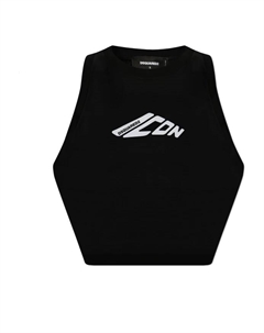 Укороченный топ без рукавов, черный Dsquared2