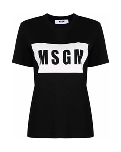 Простая хлопковая футболка, черный Msgm