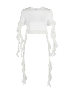 Элегантная блузка с рюшами, белый Blumarine