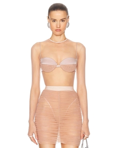 Прозрачное сетчатое боди, цвет Sepia Alex perry