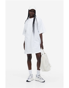Платье-футболка оверсайз, белый H&m