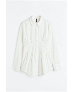 Рубашка из поплина с зауженной талией, белый H&m