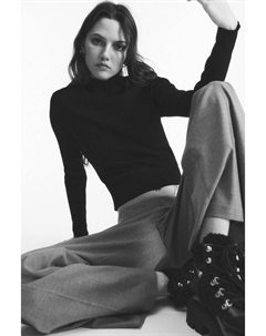 Широкие брюки строгого кроя, серый H&m