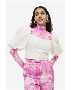 Блузка из поплина с пышными рукавами, бежевый H&m