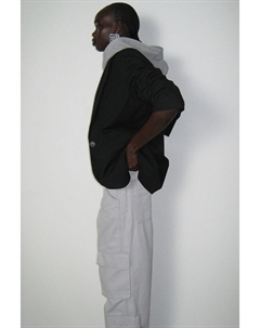 Саржевые брюки карго, серый H&m