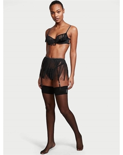 Чулки с кристаллическим логотипом, черный Very sexy