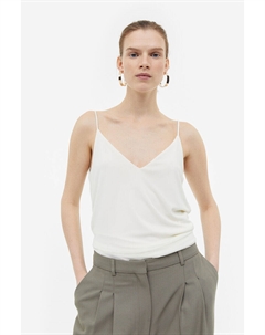 Топ с v-образным вырезом и бретелями, бежевый H&m