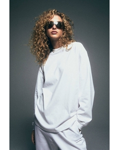 Топ из джерси с длинными рукавами, белый H&m