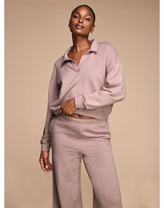 Пуловер с воротником из начесаного модального флиса, лиловый Victoria's secret