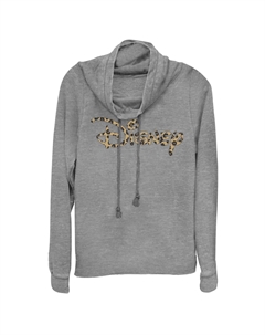 Пуловер с воротником-хомутом и леопардовым принтом Disney's Logo Licensed character