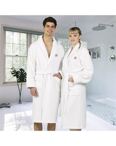 Linum Домашний текстиль унисекс персонализированный турецкий хлопковый вафельный махровый халат с атласной отделкой Linum home textiles