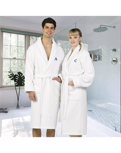 Linum Текстиль для дома Турецкий хлопок Персонализированный атласной отделкой Вафельный махровый белый халат Linum home textiles