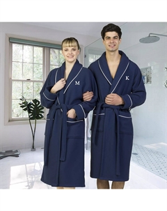 Домашний текстиль Linum, турецкий хлопок, индивидуальный вафельный махровый халат и атласная отделка Linum home textiles