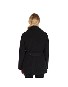 Женский двубортный бушлат из искусственной шерсти, черный Excelled