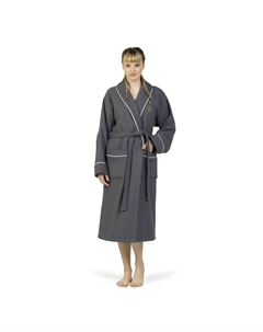 Linum Текстиль для дома Вафельный махровый халат с вышивкой «Рождественская елка», белый Linum home textiles