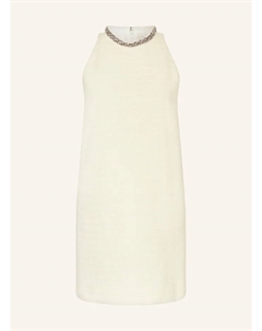 Твидовое платье с драгоценными камнями, экрю Sandro