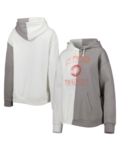 Женский пуловер с капюшоном Gameday Couture серого/белого цвета Clemson Tigers с разрезом Unbranded