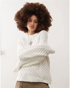 Асимметричный джемпер с косами в оттенке «белый» Weekday