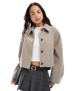 Куртка с верхним воротником в грибном цвете Asos design