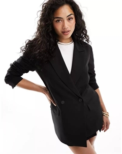 Черный двубортный пиджак Asos