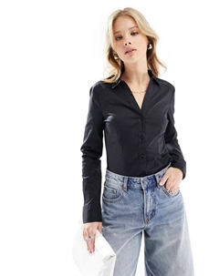 Черное боди с длинными рукавами Vero moda