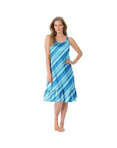 Женская трикотажная рубашка-сорочка без рукавов больших размеров, цвет Paradise Blue Multi Dreams & co.