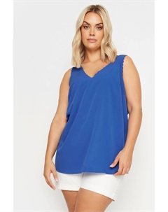 Майка с фестончатым краем, синий Yours curve