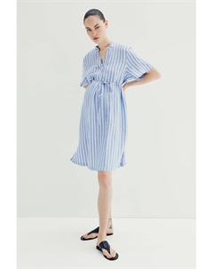 Платье туника «мама» из смесового льна, синий H&m