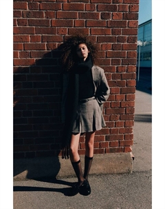 Короткая плиссированная юбка, серый H&m