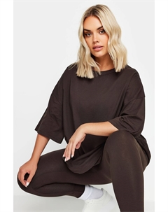 Футболка свободного кроя, коричневый Yours curve