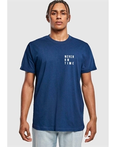 Футболка с принтом NEVER ON TIME, цвет light navy Merchcode