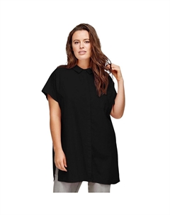 Женская туника большого размера из смесового льна больших размеров, черный Ellos