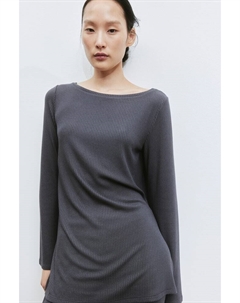 Свитер с вырезом «лодочка», серый H&m