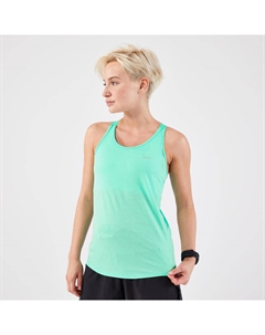 Женская майка для бега со встроенным бюстье - Run 500 Comfort зеленая, цвет gruen Kiprun