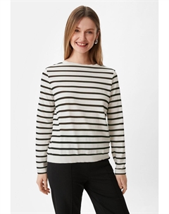 Рубашка с длинным рукавом STREIFEN MIT U-BOOT-AUSSCHNITT, цвет weiß Comma,