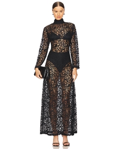 Платье макси с высоким воротом, цвет noir Swf