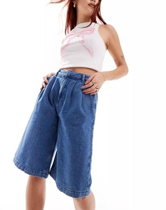 Элегантные длинные синие джинсовые шорты Asos