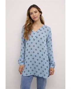 Туника AMBER V-NECK, цвет faded denim midnight flower Kaffe