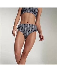 Женские плавки для плавания со средней посадкой и сборками по бокам, черный Calia