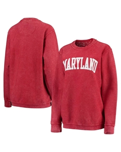 Женский свитшот Pressbox Red Maryland Terrapins из удобного шнура в винтажном стиле, базовый пуловер с аркой Unbranded